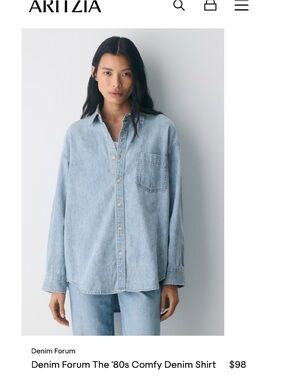Denim Forum Light Blue Relaxed Denim Shirt